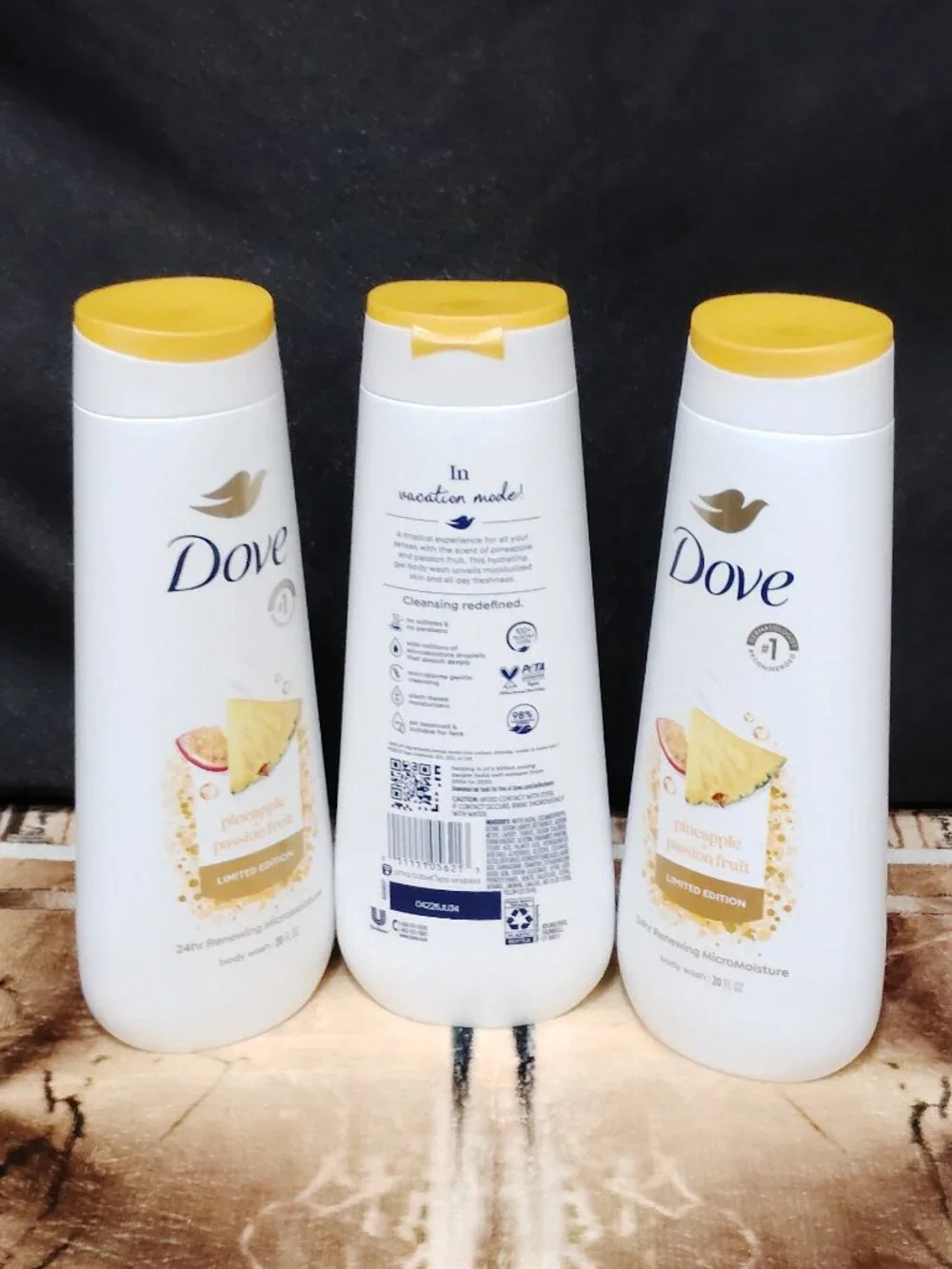 3 Dove Nourishing Body Wash LImited Edition Pineapple & Passionfruit 20 Oz Each